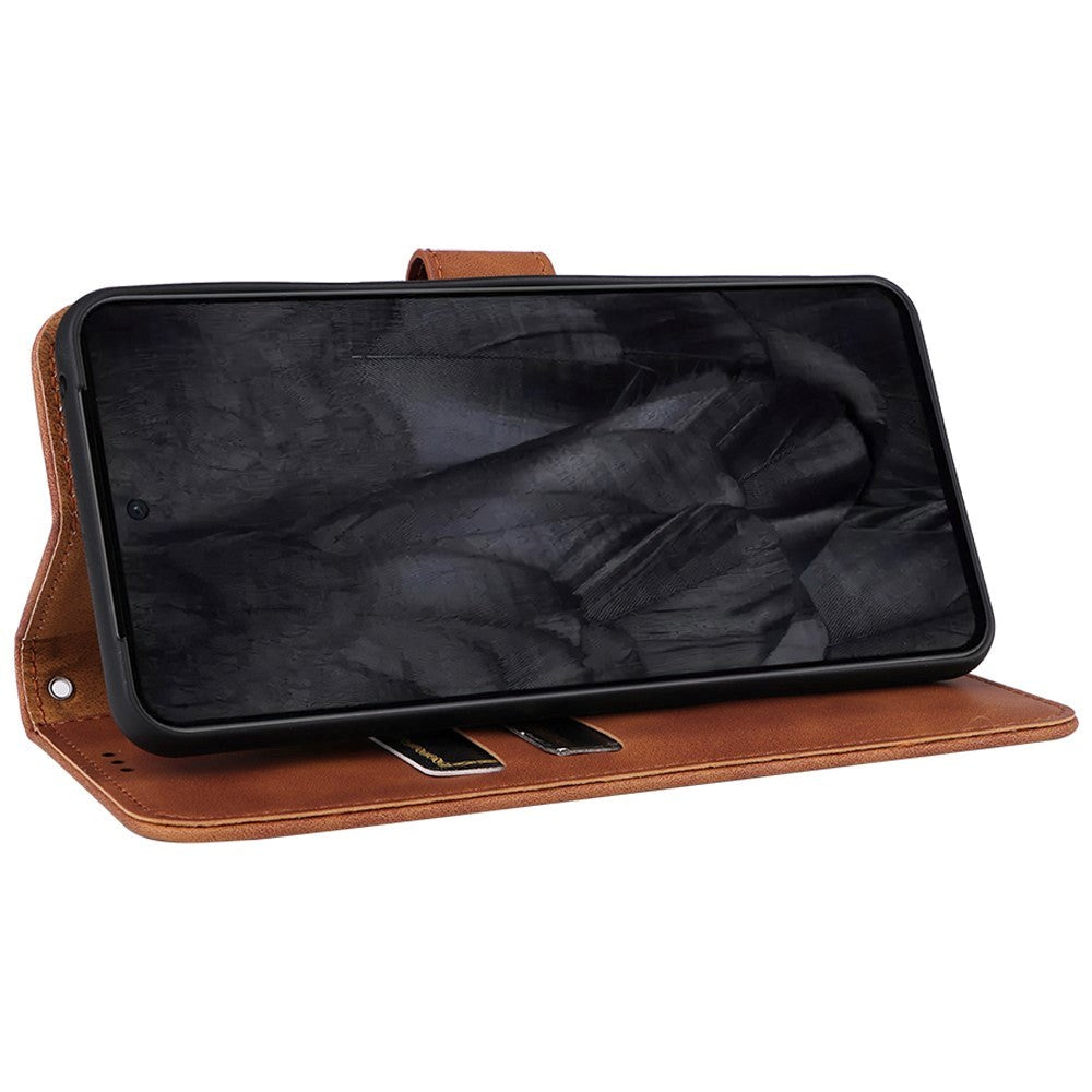 Google Pixel 8 Pro Læder Flip Cover m. Pung og Ståfunktion - Brun