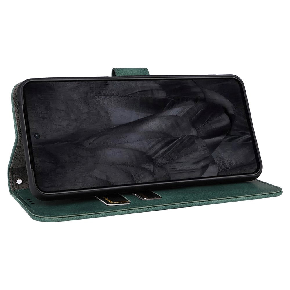 Google Pixel 8 Pro Læder Flip Cover m. Pung og Ståfunktion - Grøn