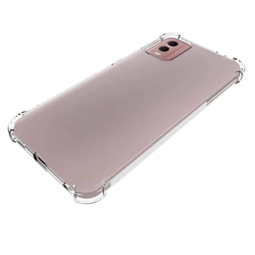 Nokia C32 Shock-Proof Fleksibelt Plastik Bagside Cover - Gennemsigtig