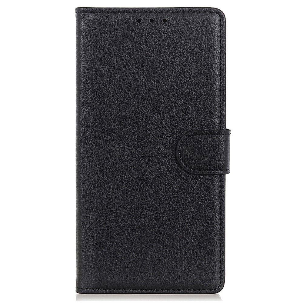 Google Pixel 8 Litchi Læder Flip Cover m. Pung - Sort