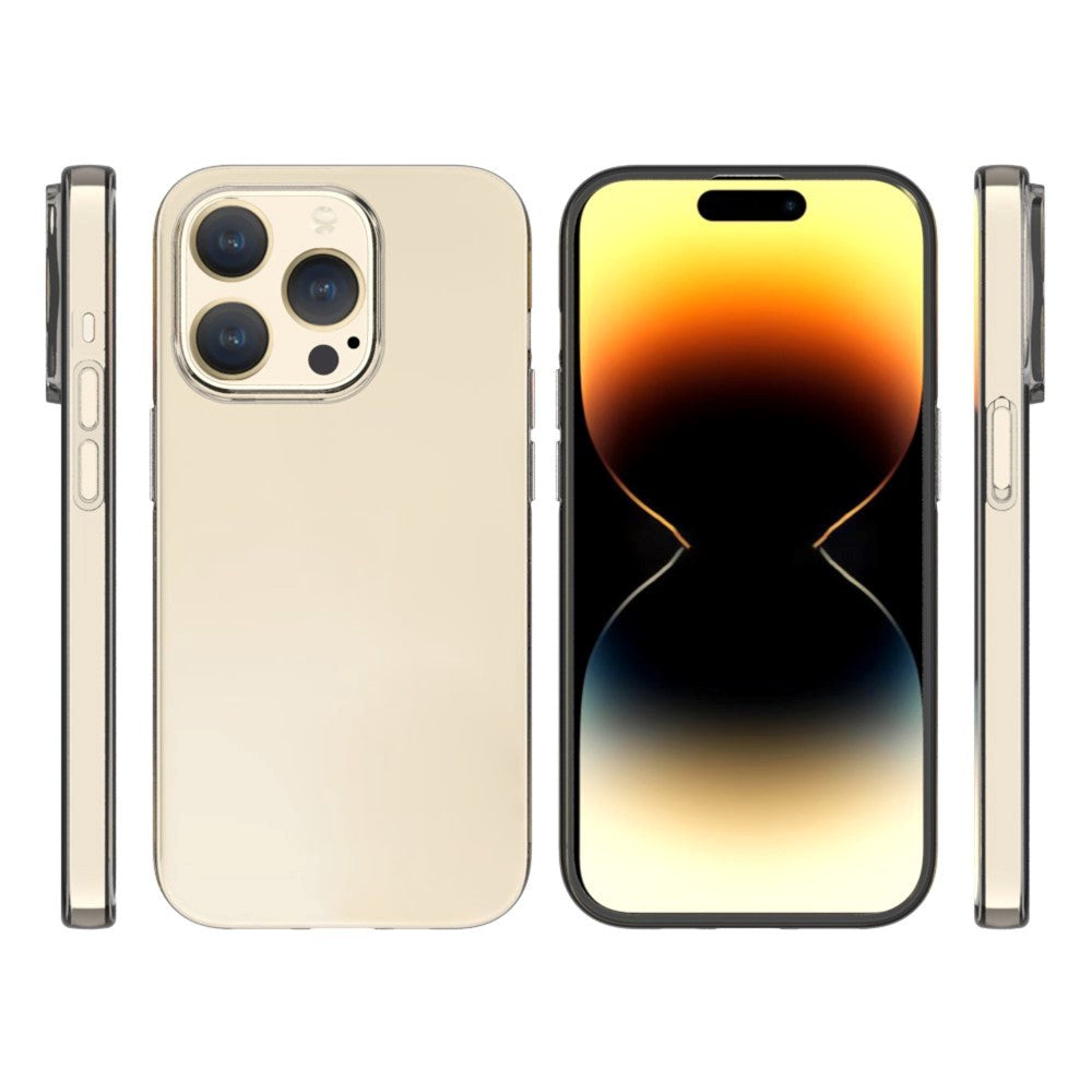 iPhone 15 Pro Fleksibel Plastik Bagside Cover - Gennemsigtig