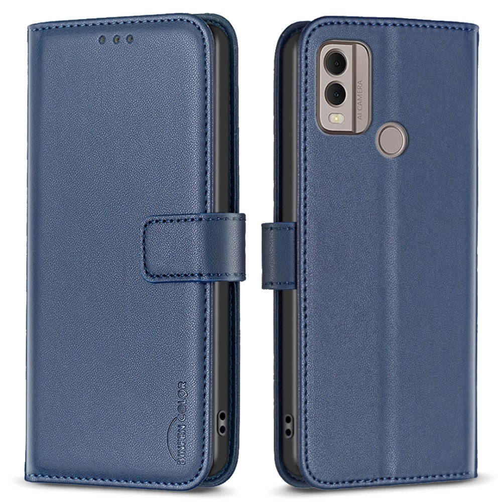 Nokia C22 Læder Flip Cover m. Pung og Ståfunktion - Blå