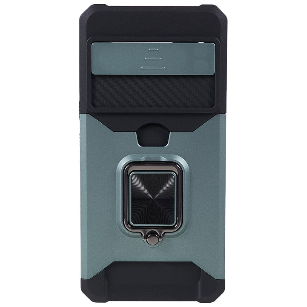 Google Pixel 8 Pro Håndværker Bagside Cover m. Magnetisk Kickstand, Kortholder & Cam Slider - Grøn