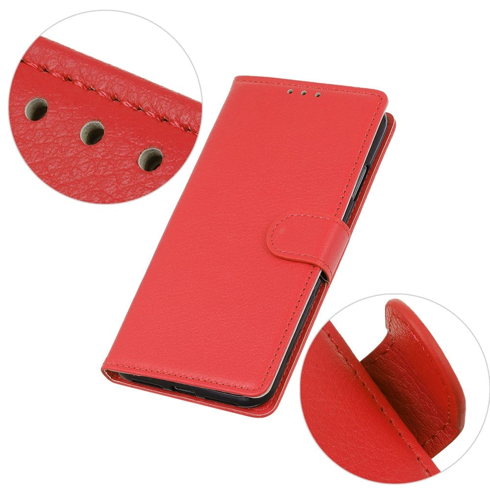 Nokia XR21 Litchi Læder Flip Cover m. Pung - Rød