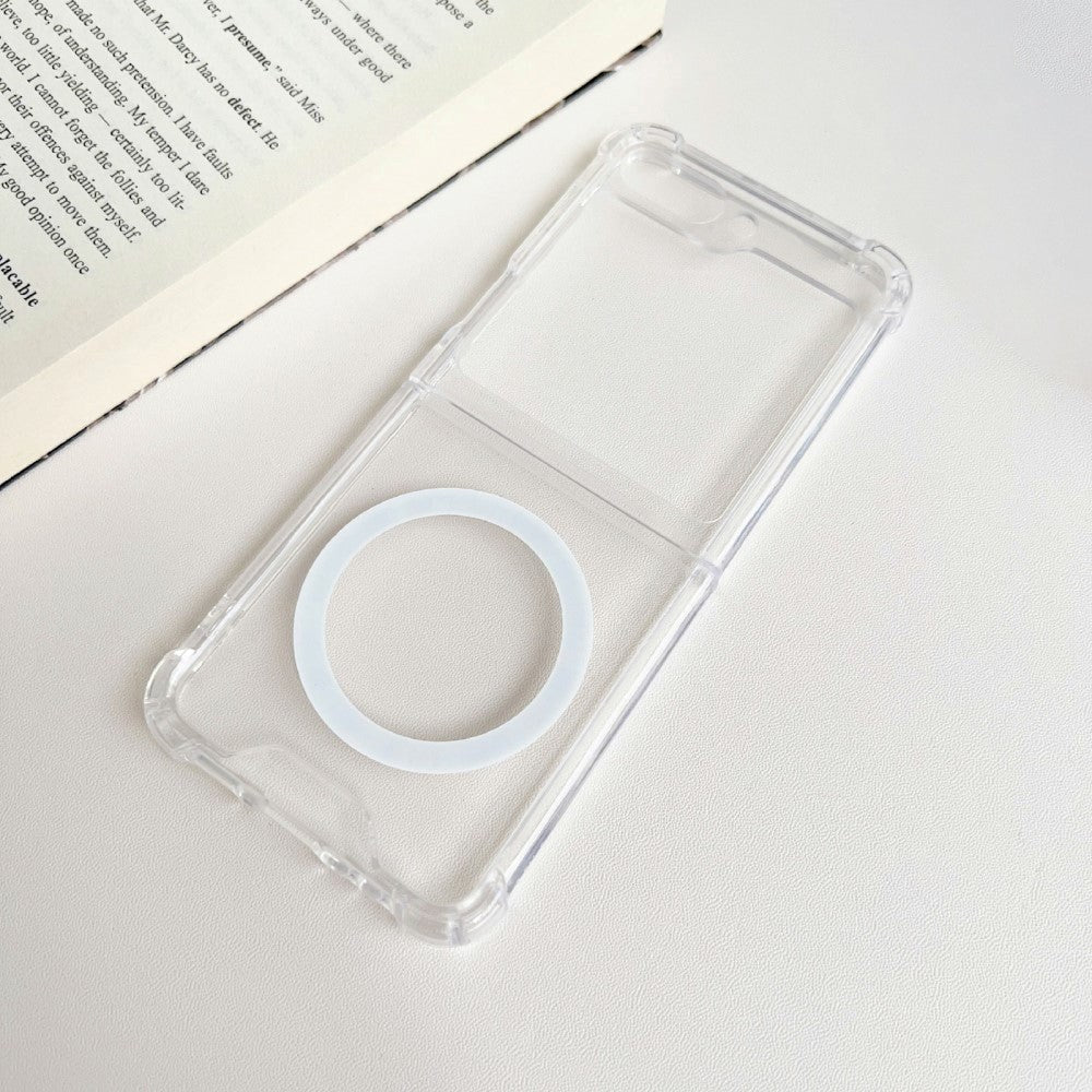 Samsung Galaxy Z Flip5 (5G) Hårdt Plastik Bagside Cover - MagSafe Kompatibel - Gennemsigtig