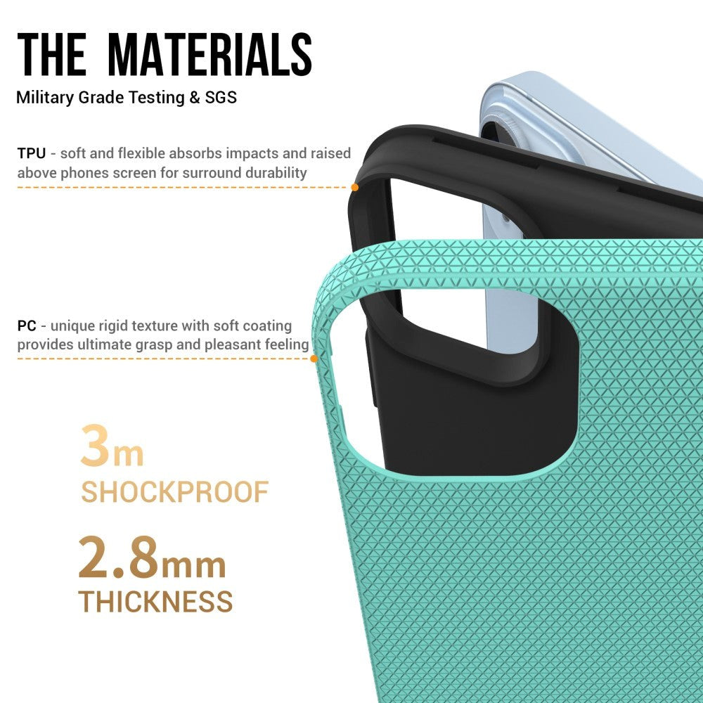 iPhone 15 Plastik Håndværker Bagside Cover - Turkis