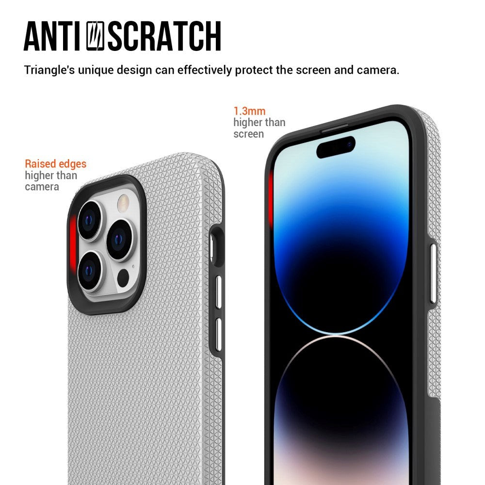 iPhone 15 Pro Max Plastik Håndværker Bagside Cover - Sølv