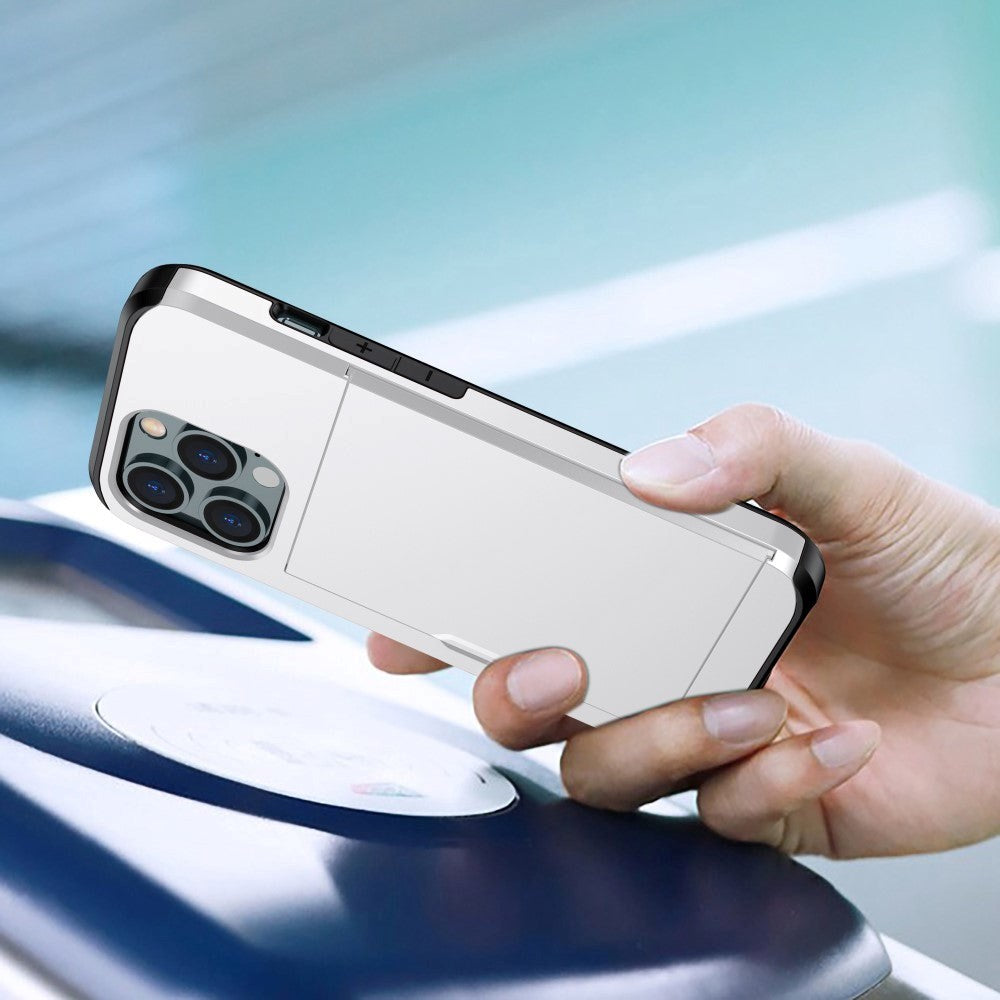 iPhone 15 Pro Håndværker Cover m. Kortholder - Sølv