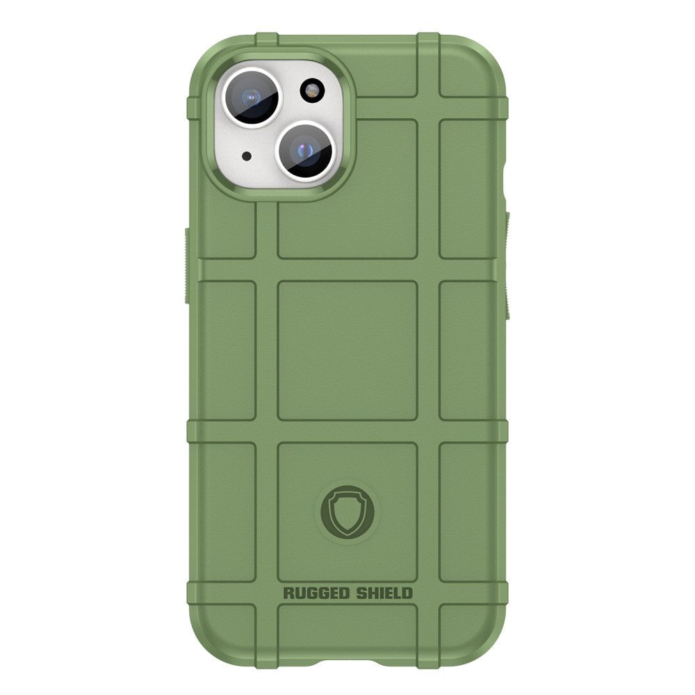 iPhone 15 Rugged Shield Series Håndværker Bagside Cover - Grøn