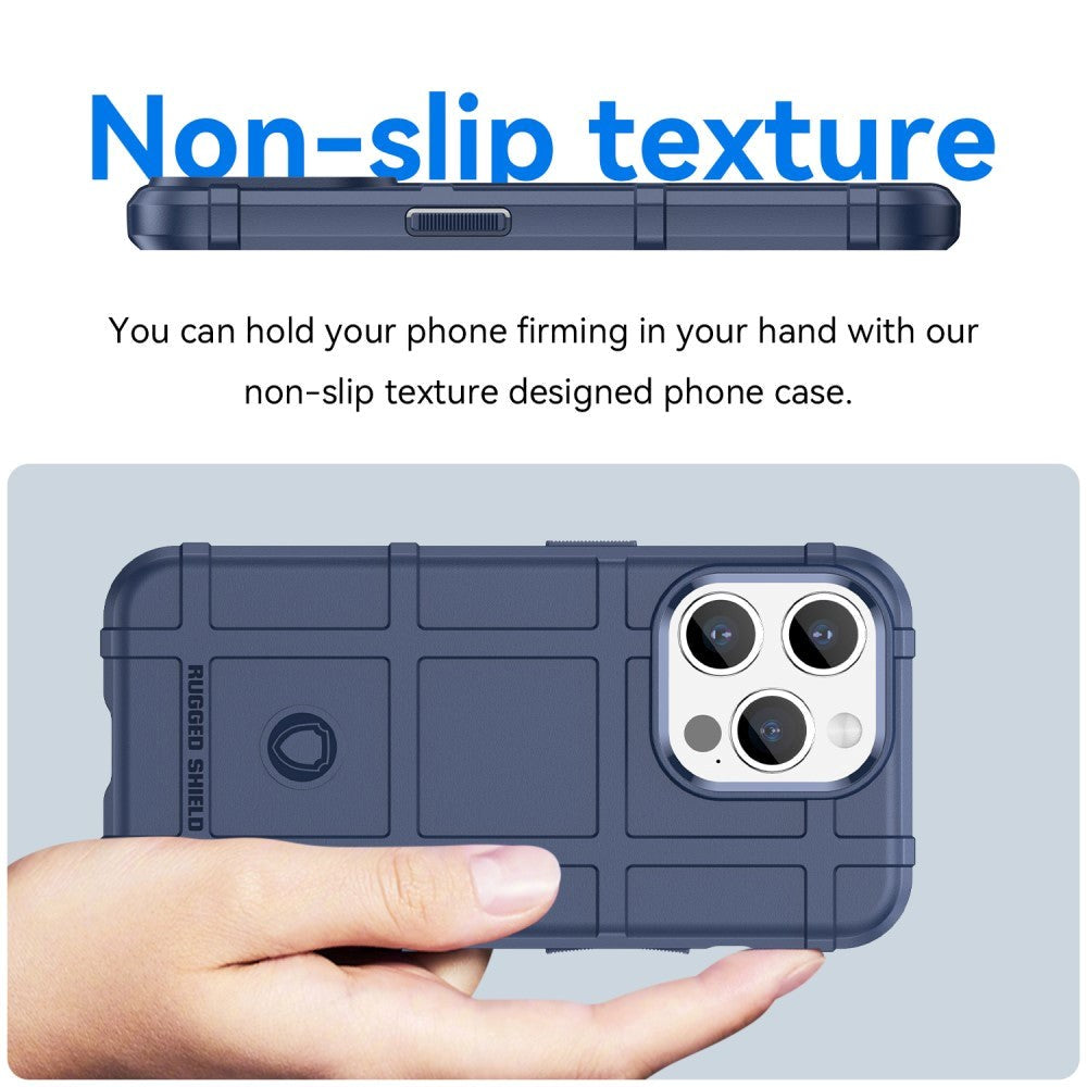 iPhone 15 Pro Max Rugged Shield Series Håndværker Bagside Cover - Mørkeblå