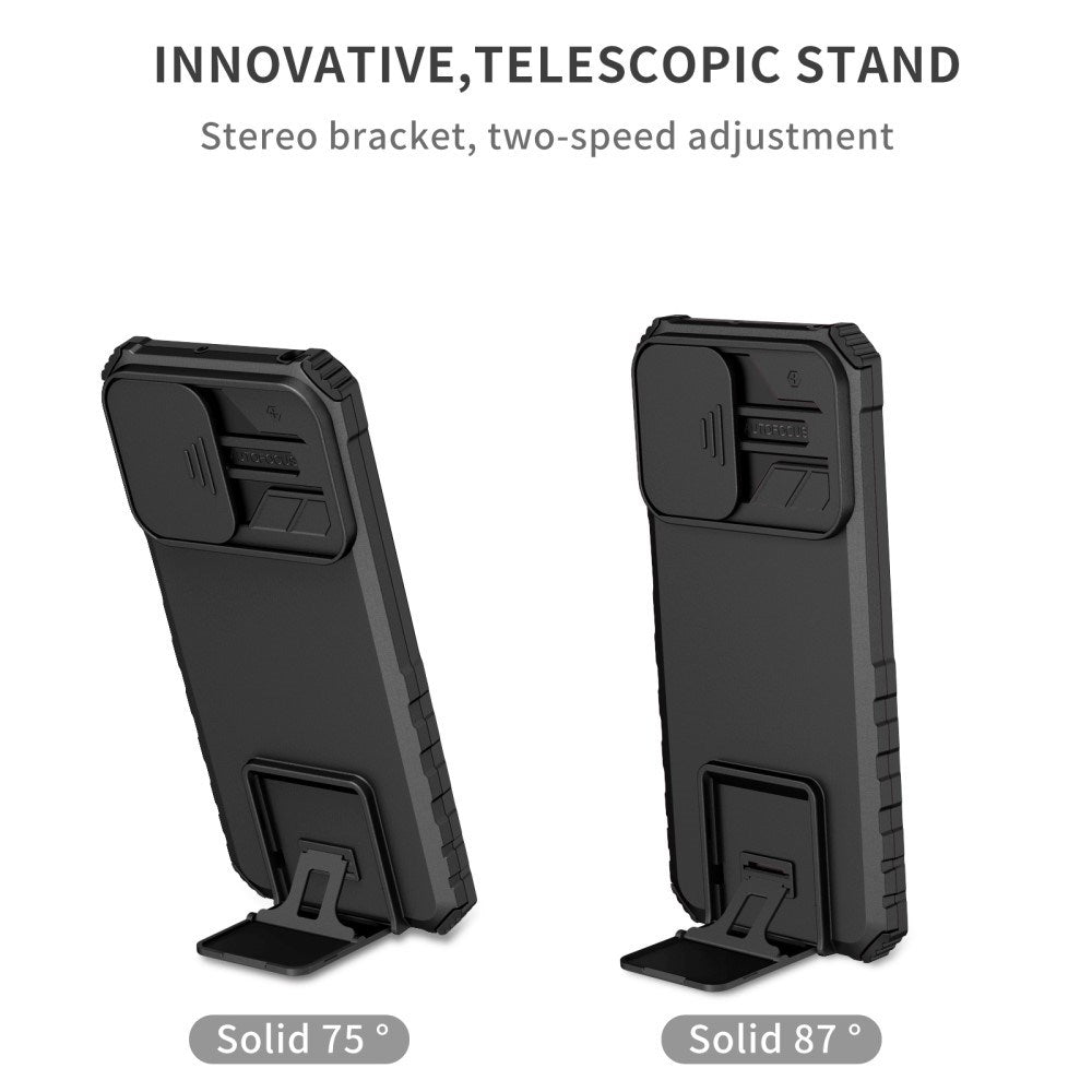 EIDERWOOD Motorola Moto G42 Håndværker Bagside Cover m. Kickstand & Cam Slider - Sort