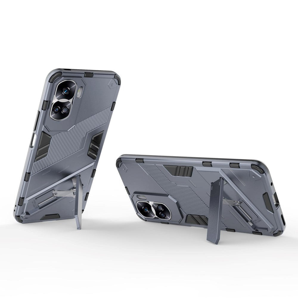 Honor 90 Lite Hybrid Håndværker Bagside Cover m. Kickstand - Grå