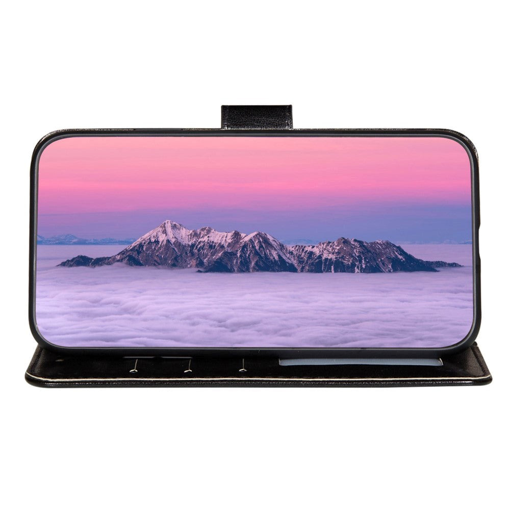 Xiaomi Redmi 12C Læder Flip Cover m. Pung og Strop - Sort