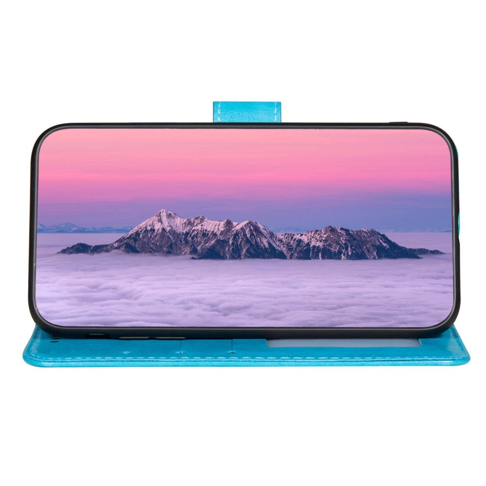 Xiaomi Redmi 12C Læder Flip Cover m. Pung og Strop - Blå