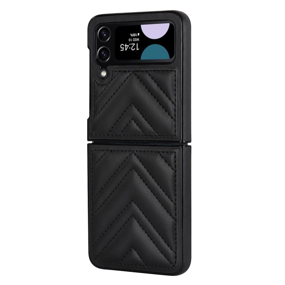 EIDERWOOD Samsung Galaxy Z Flip4 (5G) Kunstlæder Bagside Cover m. V-Design - Sort