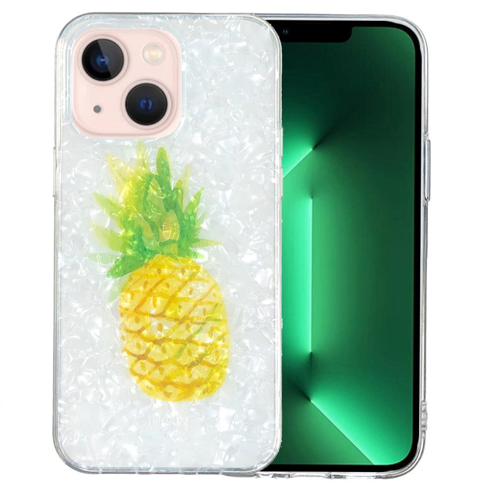 iPhone 15 Fleksibel Plastik Bagside Cover - Ananas