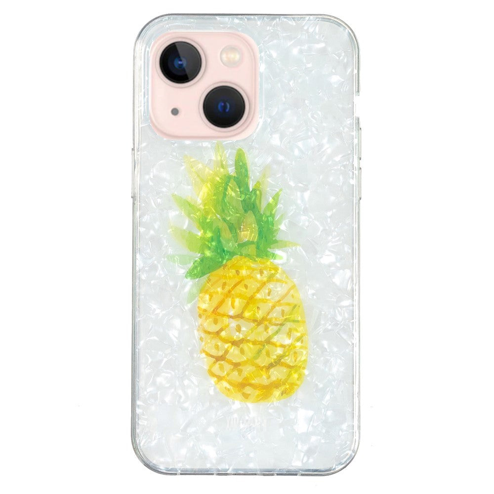 iPhone 15 Fleksibel Plastik Bagside Cover - Ananas