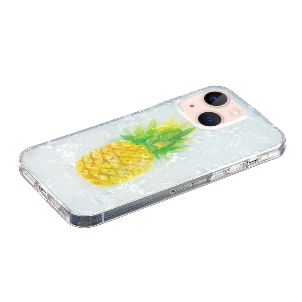 iPhone 15 Fleksibel Plastik Bagside Cover - Ananas