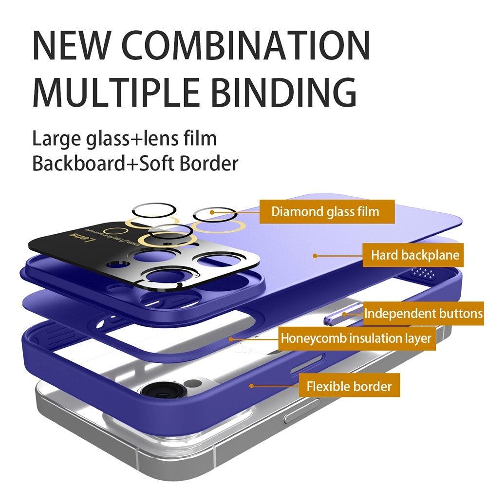 iPhone 15 Pro Hybrid Plastik Bagside Cover m. Indbygget Kamerabeskytter - Lilla