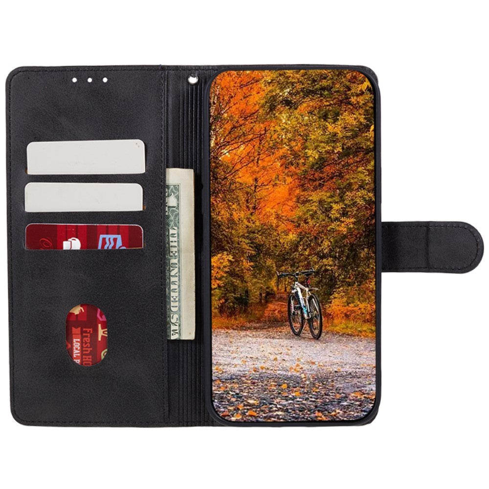 Motorola Moto G84 Læder Flip Cover m. Pung & Strop - Sort