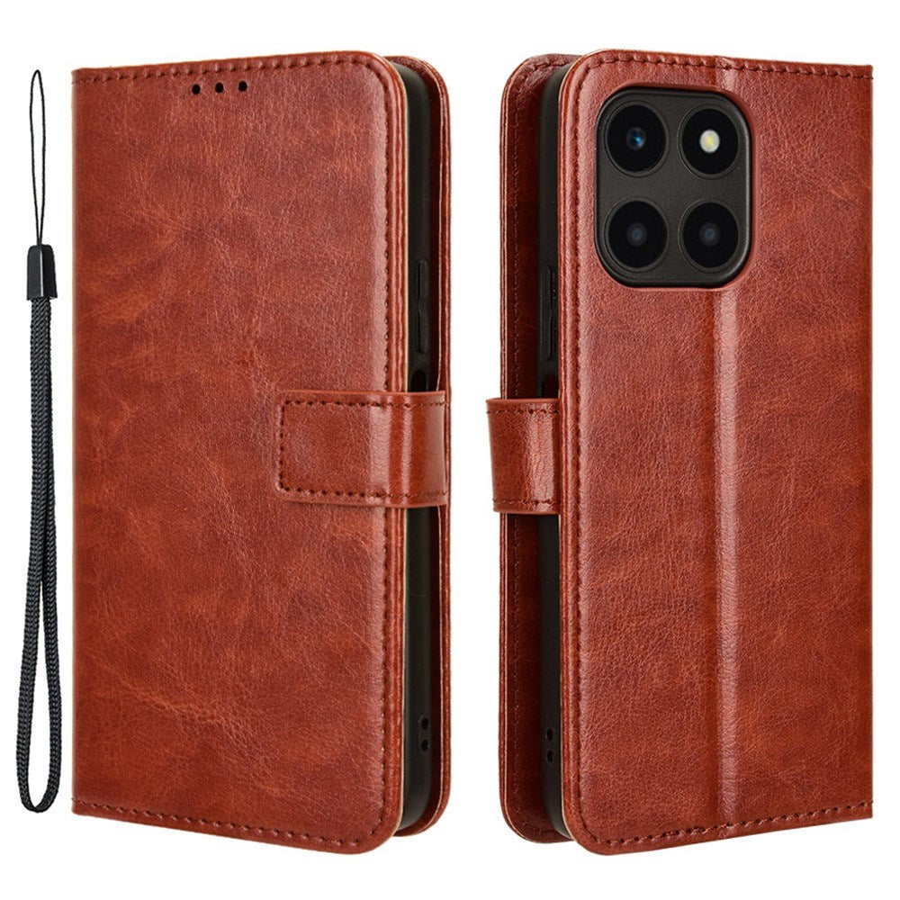 Honor X6a - EIDERWOOD Kunstlæder Flip Cover m. Strop - Brun