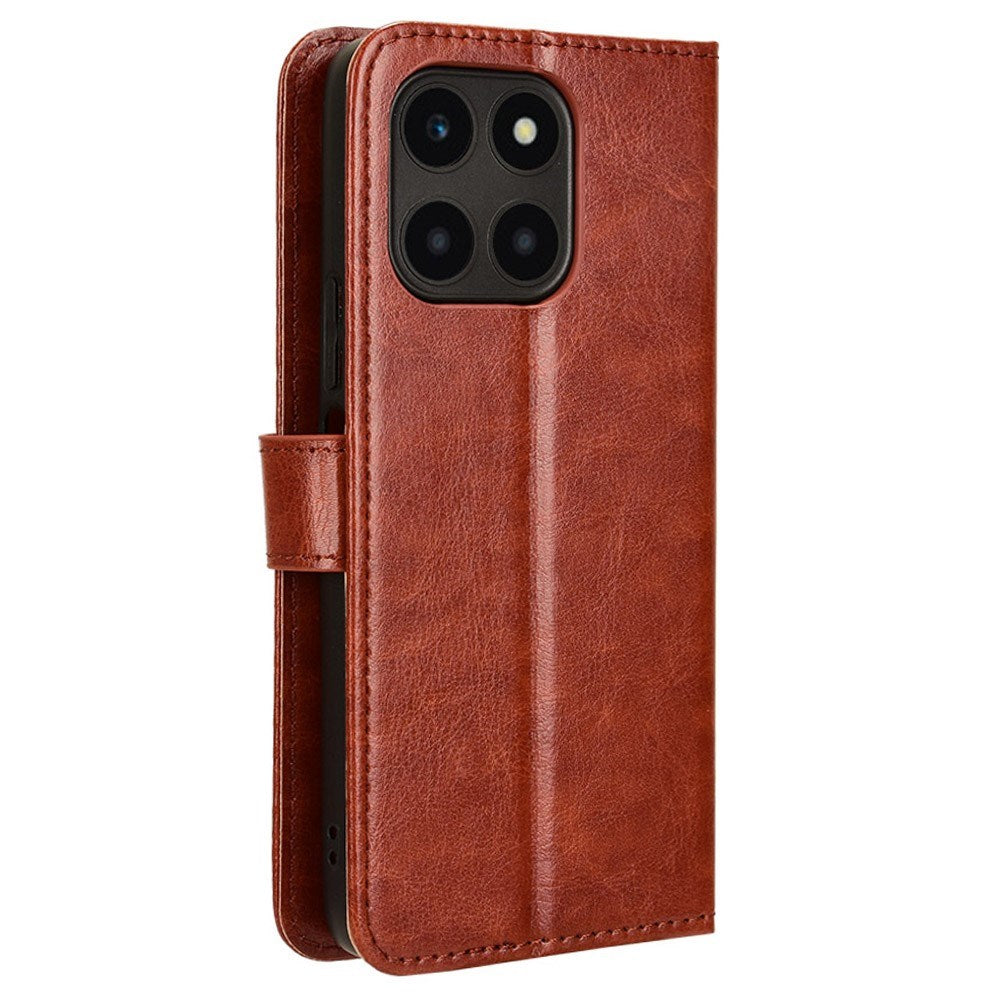 Honor X6a - EIDERWOOD Kunstlæder Flip Cover m. Strop - Brun