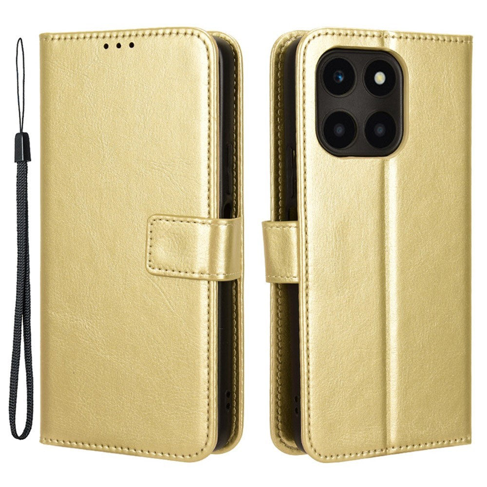 Honor X6a - EIDERWOOD Kunstlæder Flip Cover m. Strop - Guld