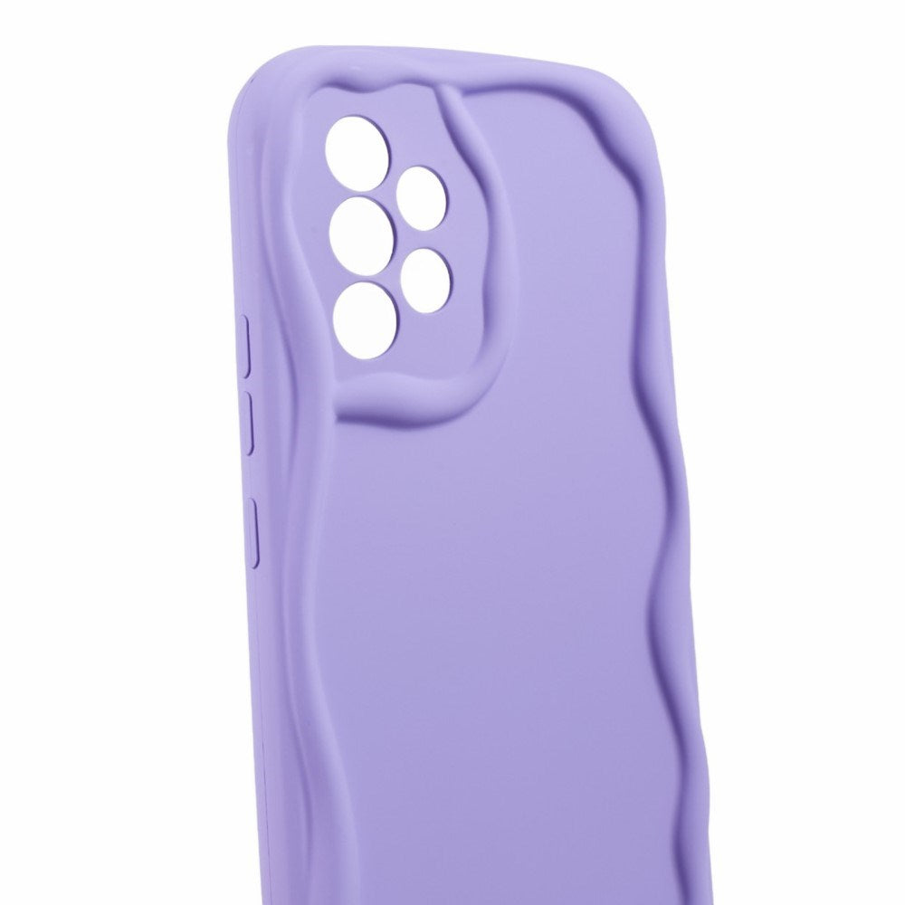 EIDERWOOD Samsung Galaxy A23 / A23 (5G) Fleksibelt Plastik Bagside Cover m. Bølget Kanter - Gul