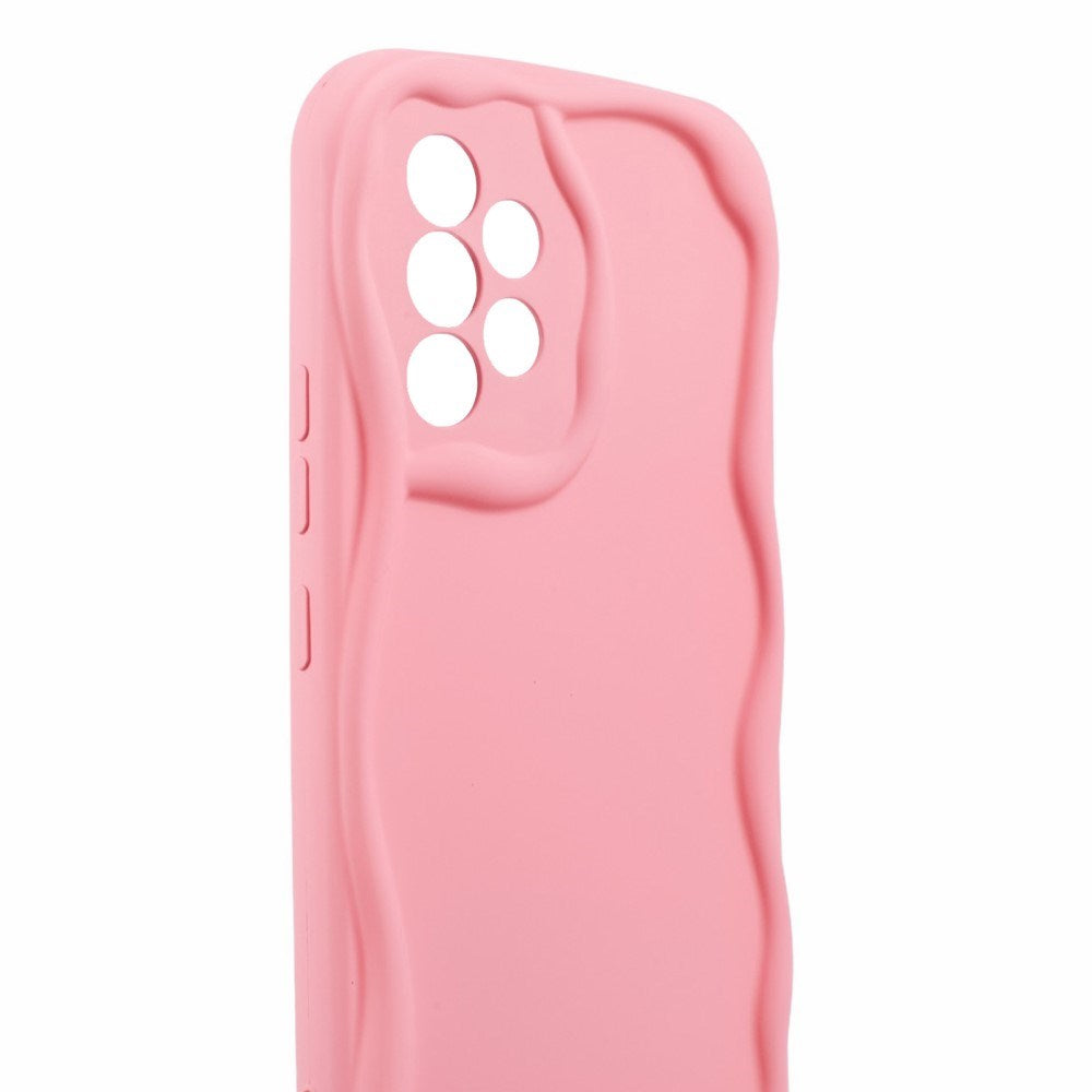 EIDERWOOD Samsung Galaxy A23 / A23 (5G) Fleksibelt Plastik Bagside Cover m. Bølget Kanter - Pink