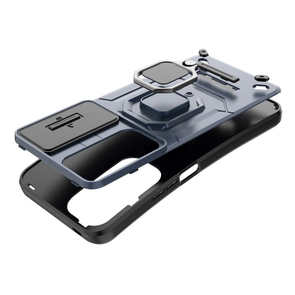 Honor 90 Lite Håndværker Bagside Cover m. Magnetisk Kickstand & Cam Slider - Blå