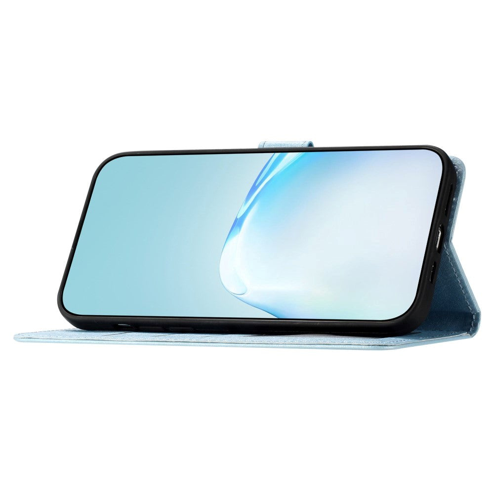 Samsung Galaxy A15 (5G) / A15 Læder Flip Cover m. Pung og Strop - Blå