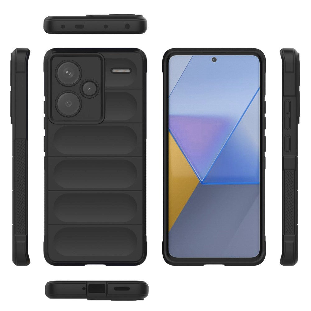 Xiaomi Redmi Note 13 Pro+ (Plus) Fleksibelt Plastik Bagside Cover - Sort
