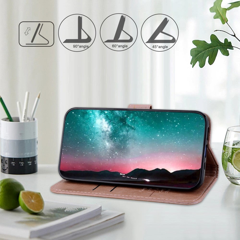 Samsung Galaxy A05s Neutralt Læder Flip Cover m. Pung & Ståfunktion - Rose Gold