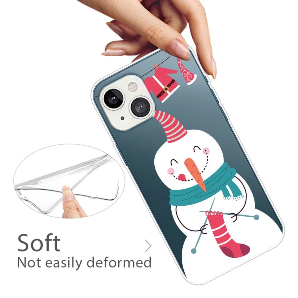 iPhone 15 Fleksibelt Plastik Jule Bagside Cover - Snemand