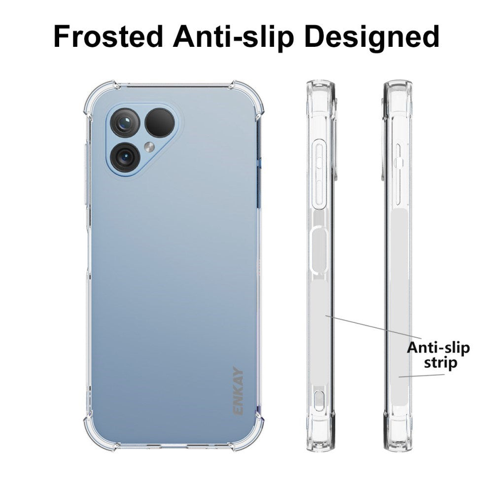 Fairphone 5 Enkay Anti-Slip Plastik Bagside Cover - Gennemsigtig