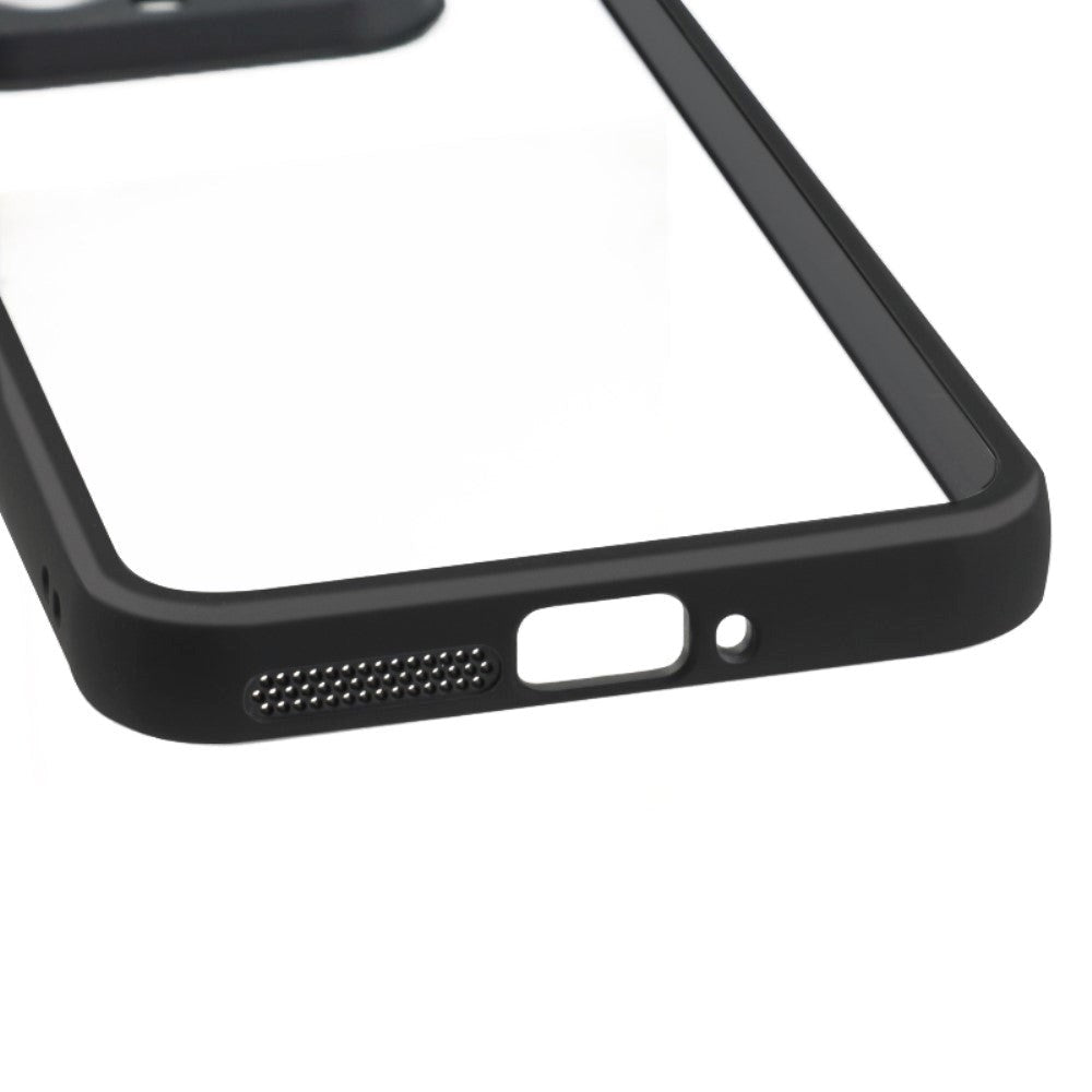 Xiaomi 14 Hybrid Plastik Bagside Cover - Gennemsigtig / Sort