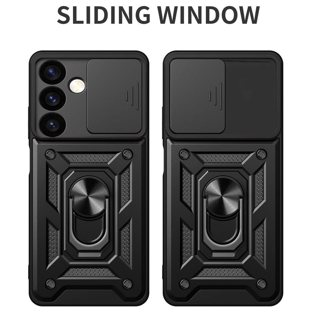 Samsung Galaxy S24 Håndværker Bagside Cover m. Magnetisk Kickstand & Cam Slider - Sort