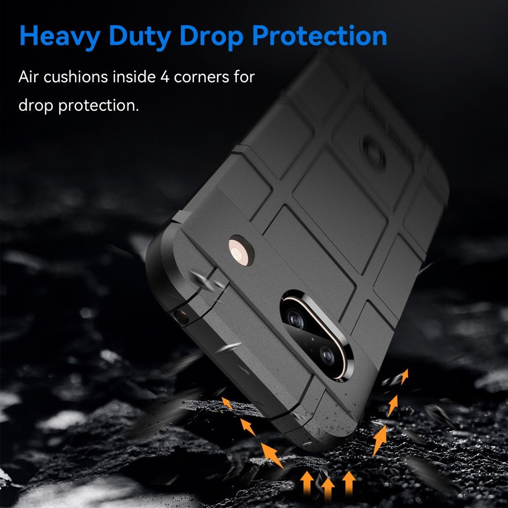 Google Pixel 8a Rugged Shield Series Håndværker Bagside Cover - Sort