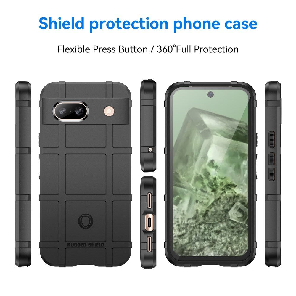 Google Pixel 8a Rugged Shield Series Håndværker Bagside Cover - Sort