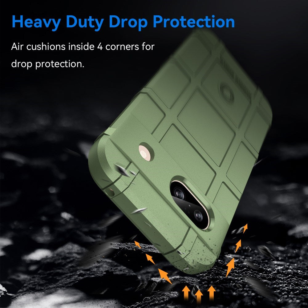 Google Pixel 8a Rugged Shield Series Håndværker Bagside Cover - Grøn