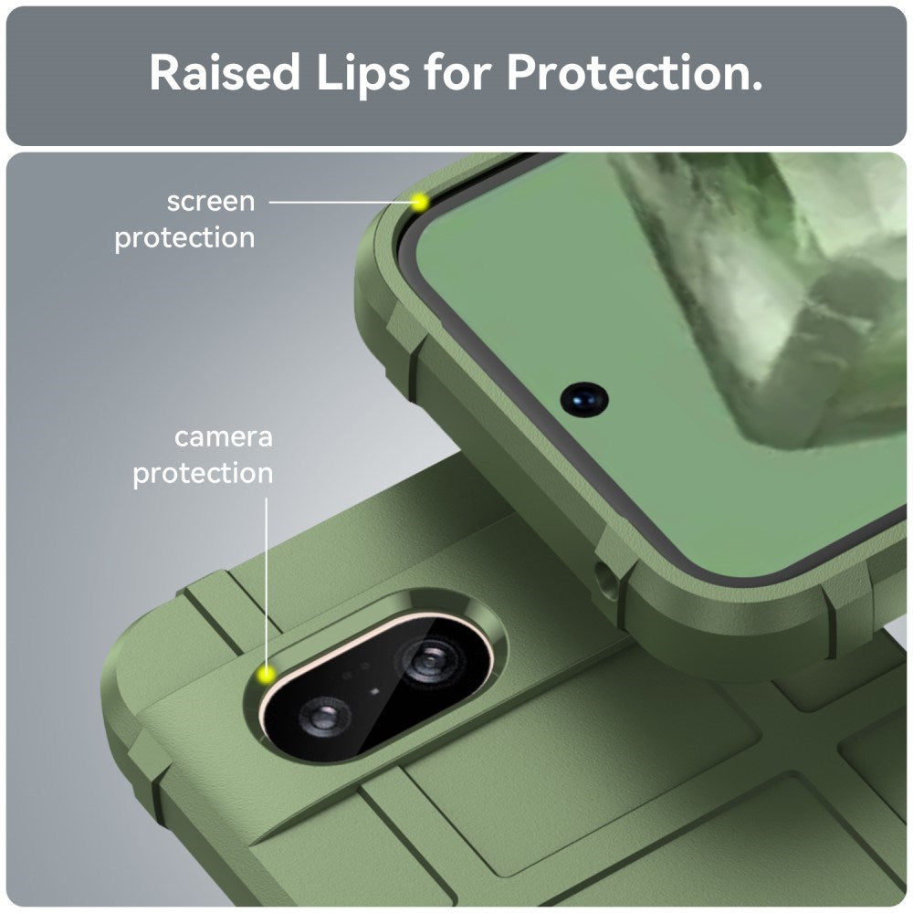 Google Pixel 8a Rugged Shield Series Håndværker Bagside Cover - Grøn