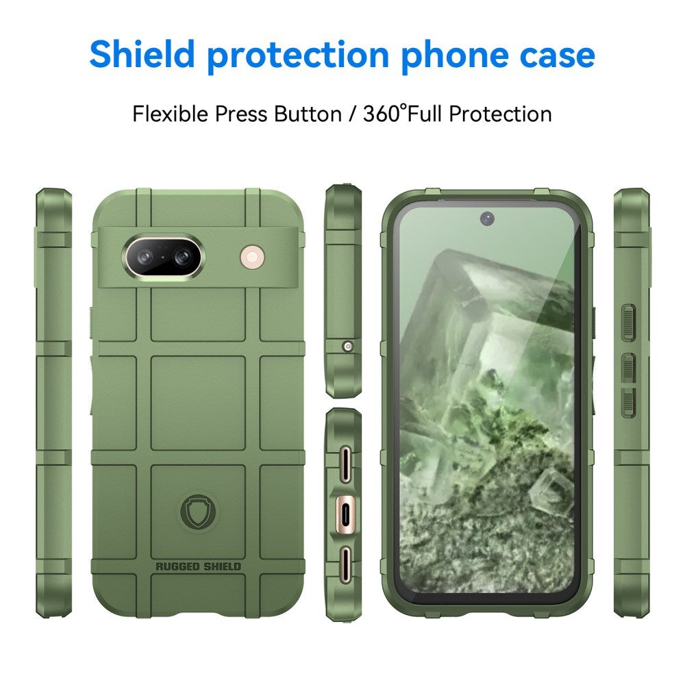 Google Pixel 8a Rugged Shield Series Håndværker Bagside Cover - Grøn