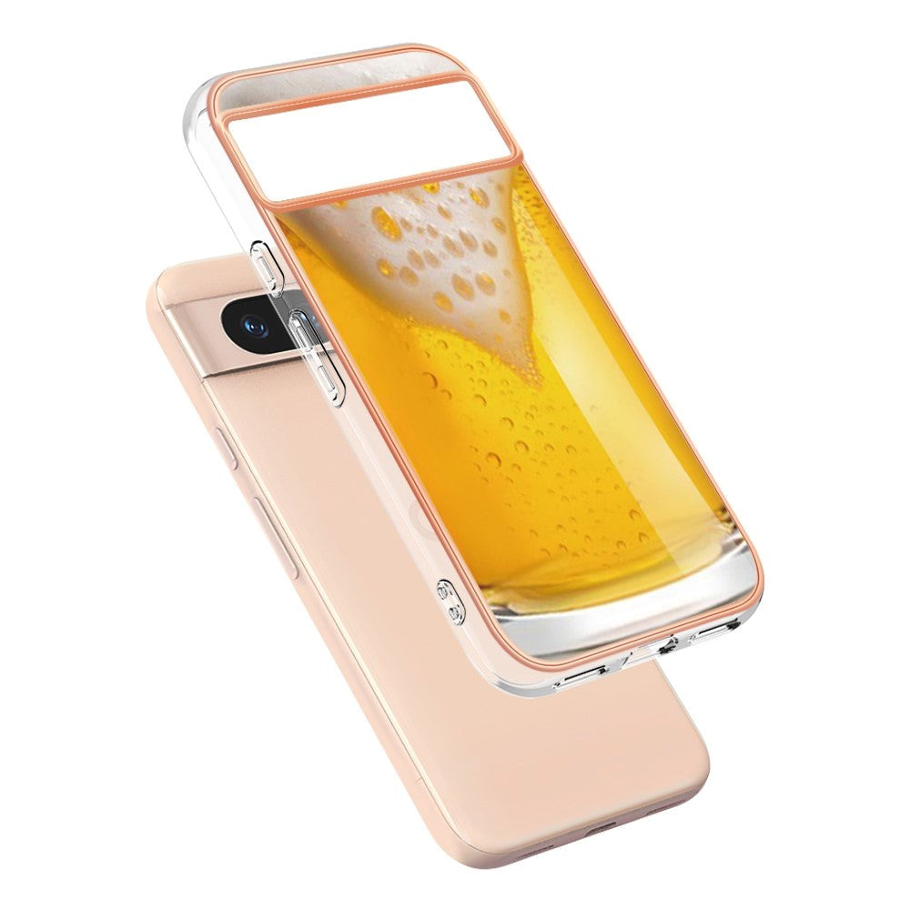 Google Pixel 8a Fleksibelt Plastik Bagside Cover m. Motiv - Øl