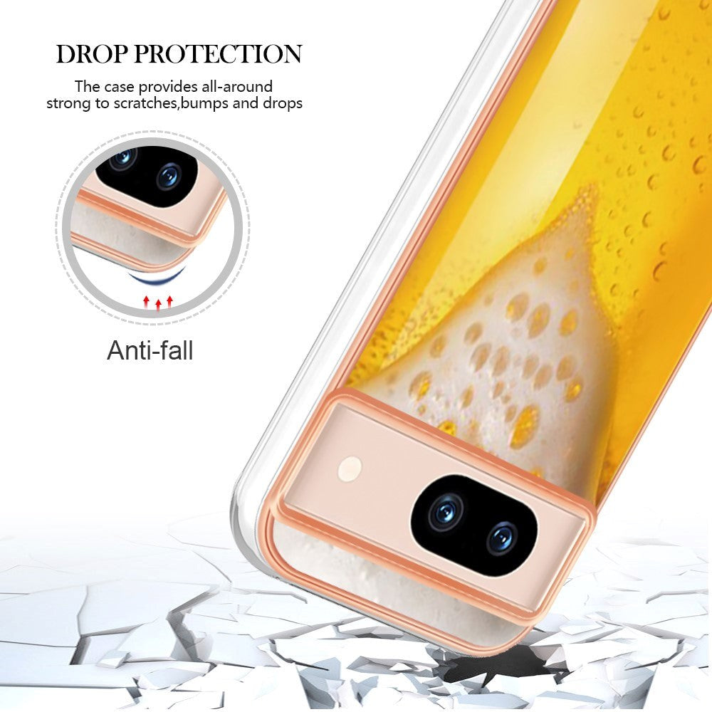 Google Pixel 8a Fleksibelt Plastik Bagside Cover m. Motiv - Øl