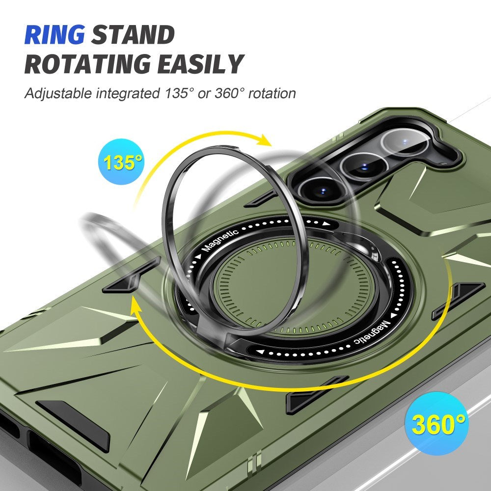 EIDERWOOD Samsung Galaxy S25+/S24+ Håndværkercover med Kickstand og Magsafe Understøttelse - Grøn