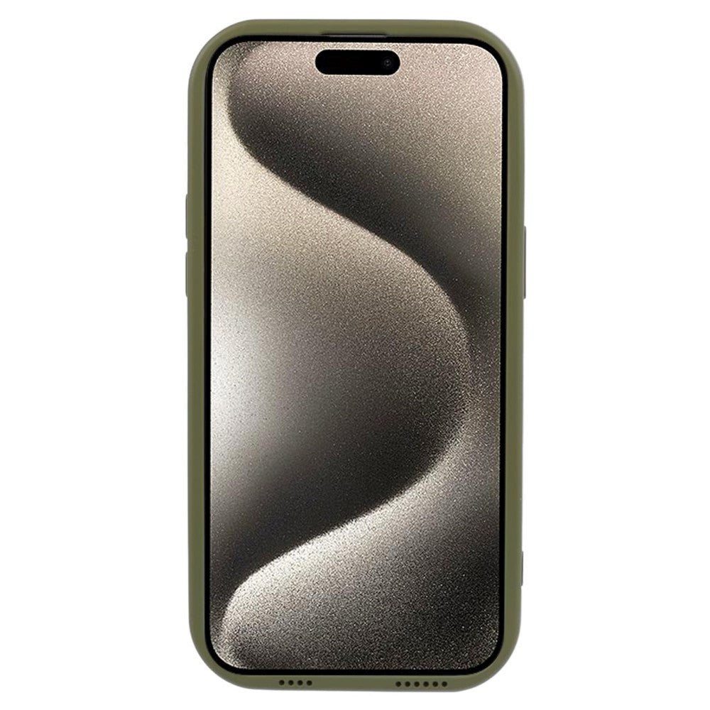 iPhone 15 Pro Fleksibelt Plastik Bagside Cover m. Bølget Udseende - Mat Grøn