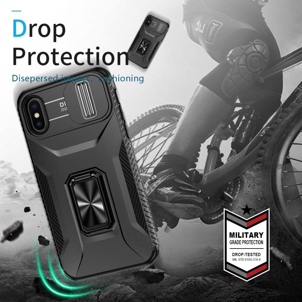 EIDERWOOD iPhone X / XS Håndværker Bagside Cover m. Magnetisk Kickstand & Cam Slider - Sort
