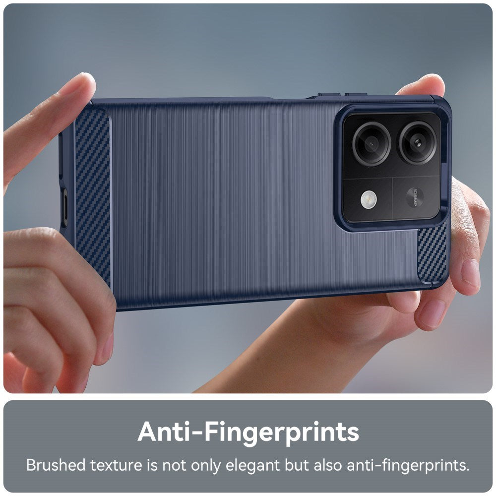Xiaomi Redmi Note 13 (5G) Brushed Carbon Bagside Cover - Blå