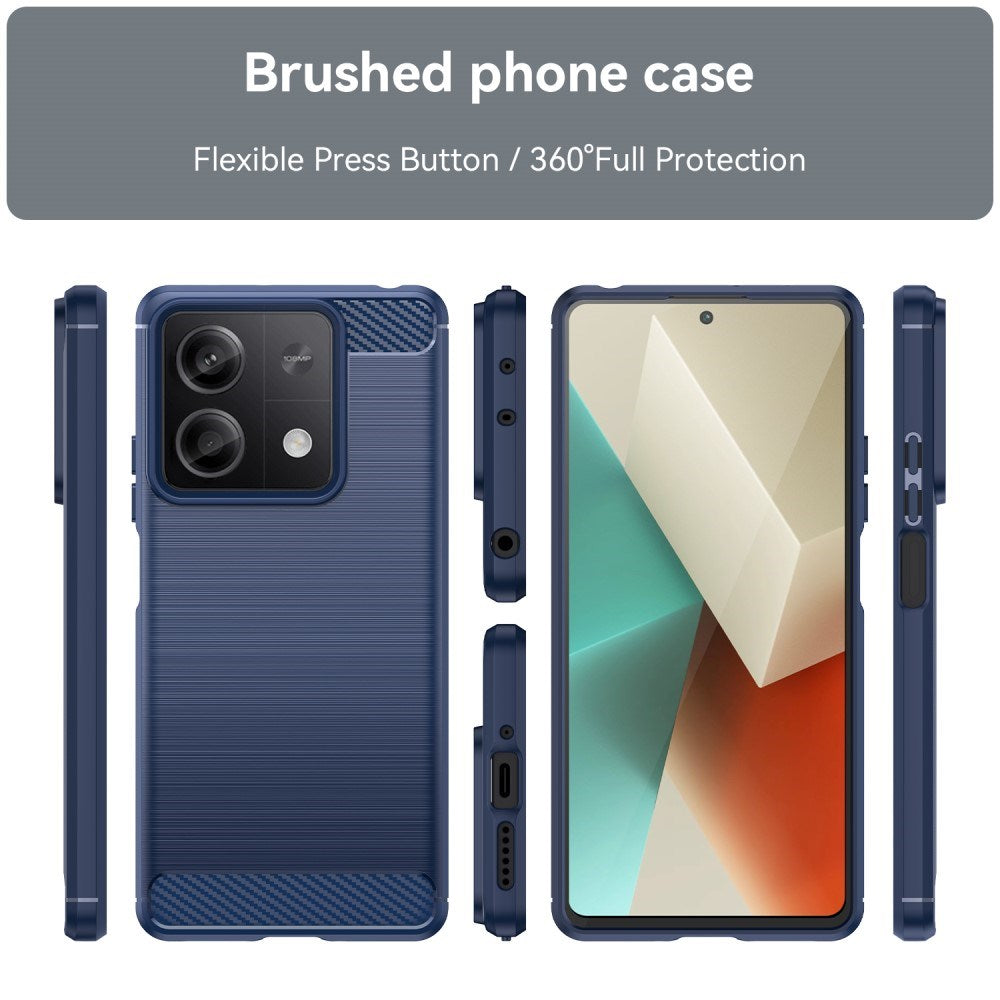 Xiaomi Redmi Note 13 (5G) Brushed Carbon Bagside Cover - Blå