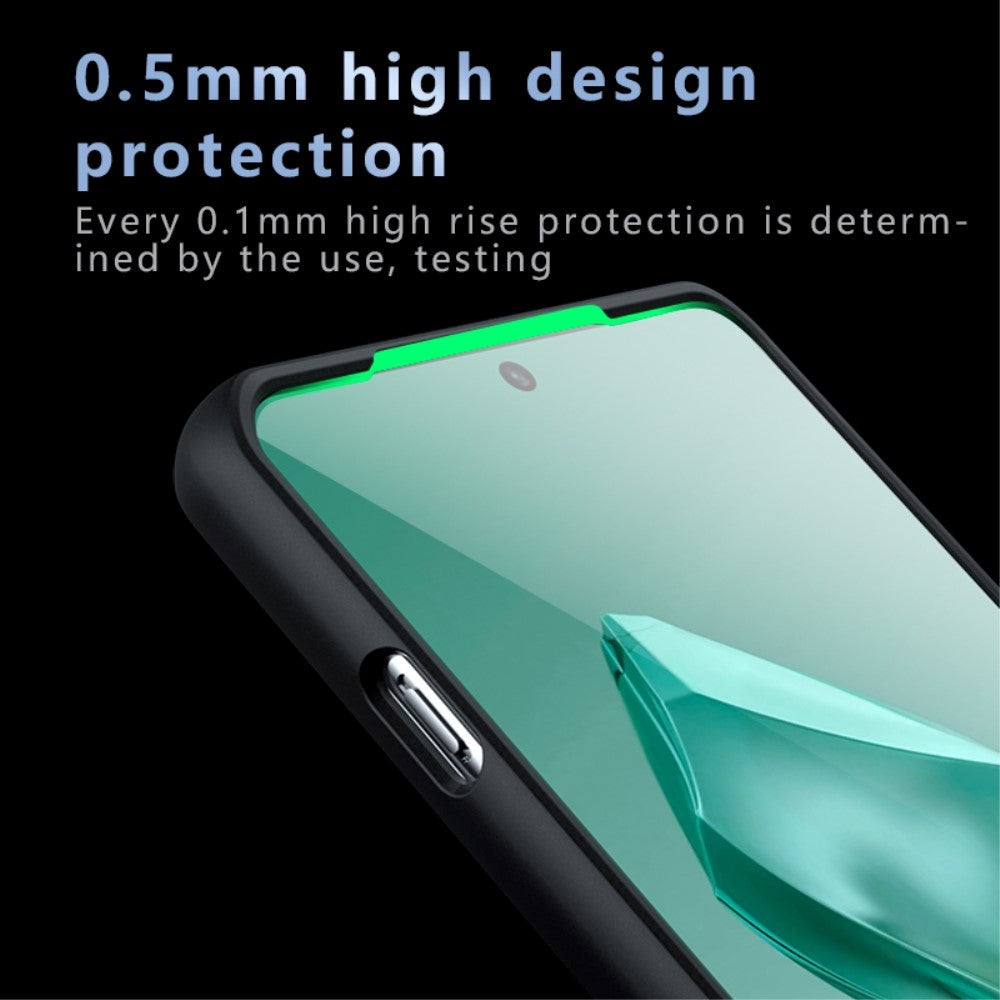 OnePlus 12 Hybrid Plastik Bagside Cover - Gennemsigtig / Sort